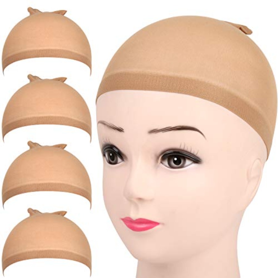 Wig Cap Stocking - 4 pieces Light Brown Stocking Wig