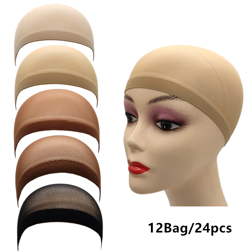 Wig Cap Stocking - 12Bag/24pcs Fashion Stretchable Wig Caps Nylon