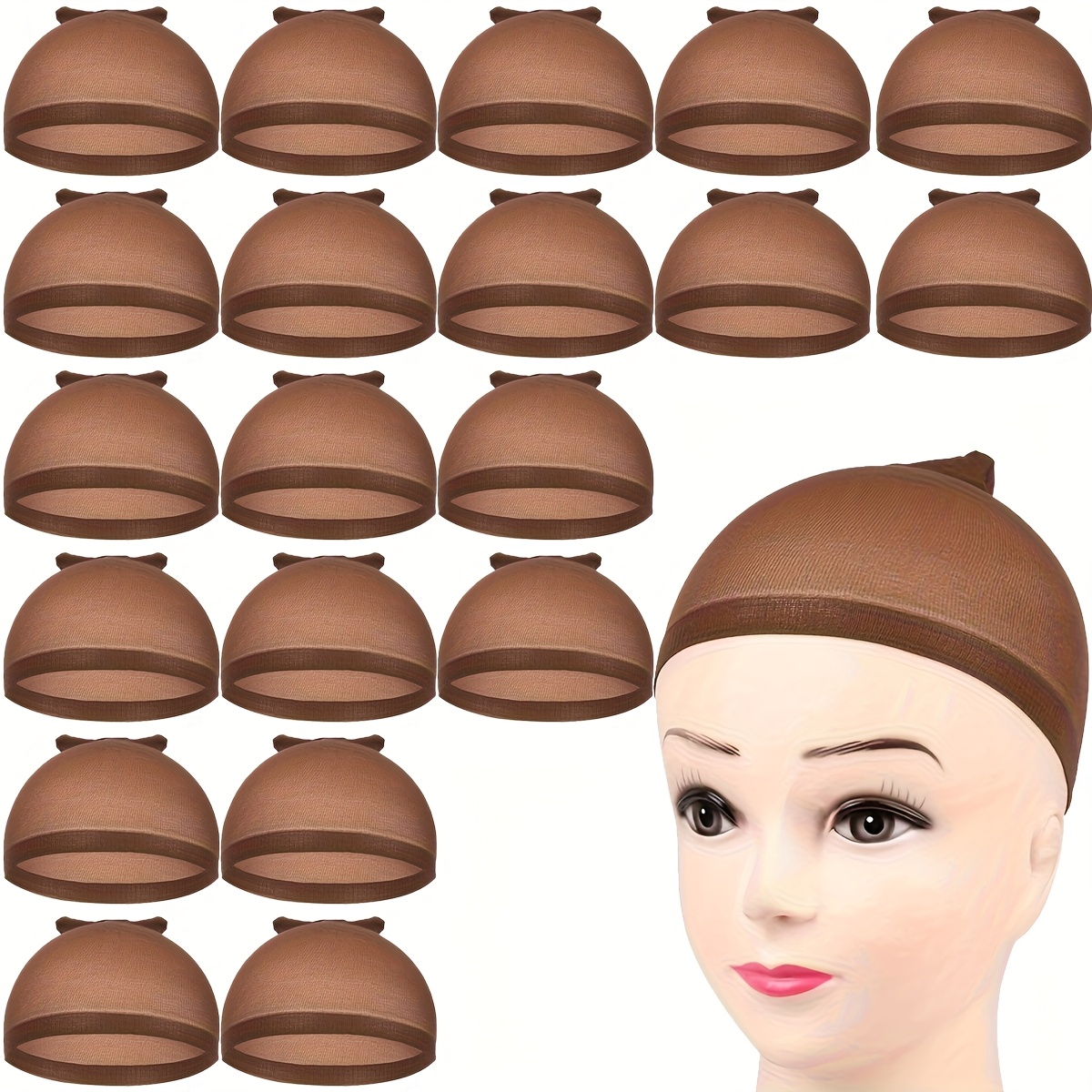 Wig Cap Stocking - 20pcs nylon wig cap stockings elastic