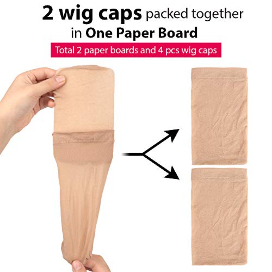4 pieces Light Brown Stocking  - Wig Cap Stocking recension och pris