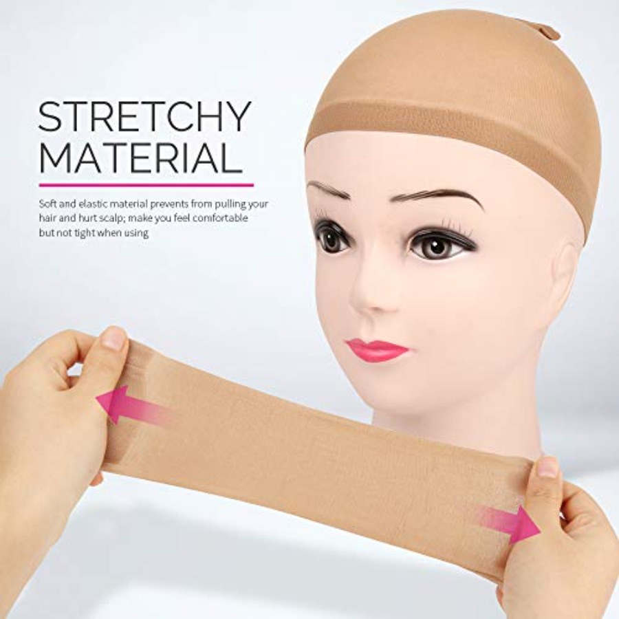 4 pieces Light Brown Stocking  - Wig Cap Stocking recension och pris