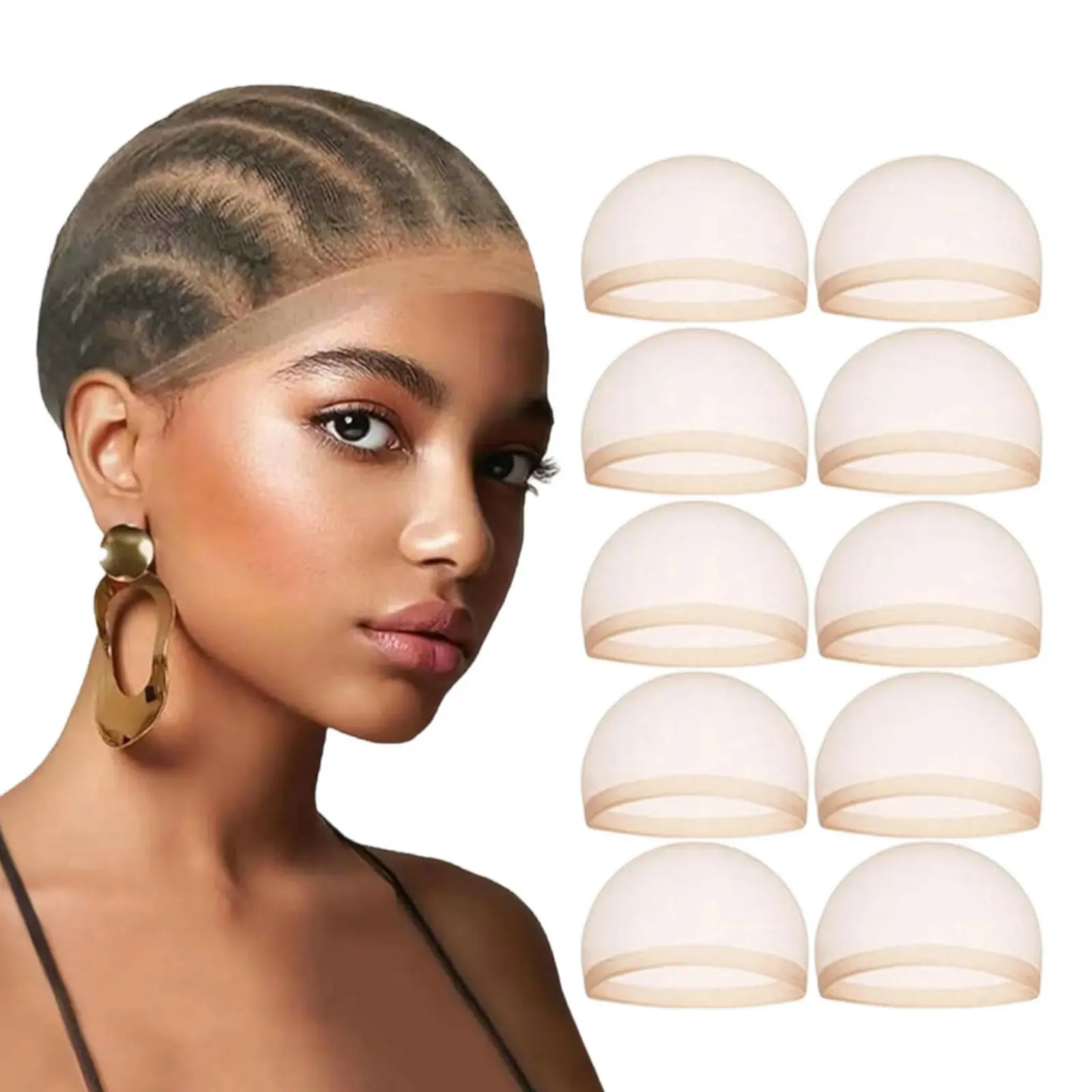 10pcs HD Wig Cap Invisible and - Wig Cap Stocking recension och pris