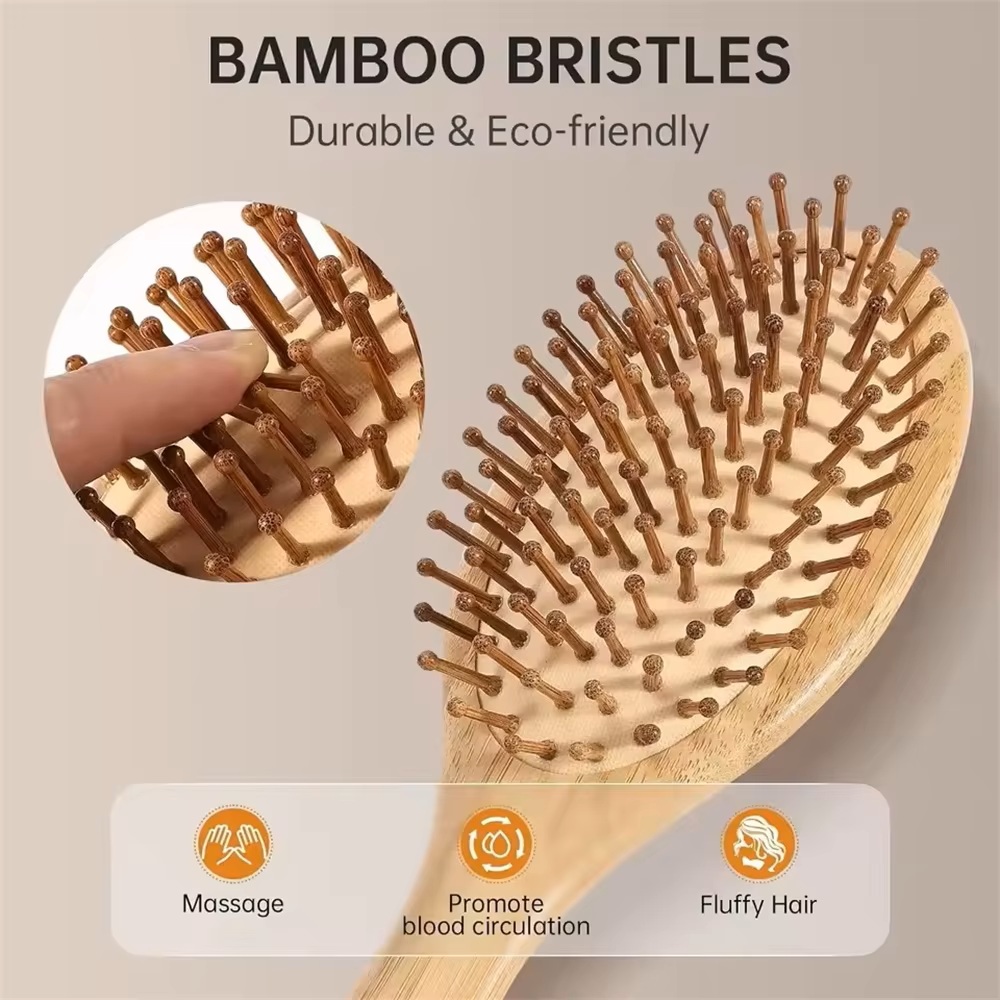 1pc Eco Bamboo Hair Brush Natu - Bamboo Hair Brush recension och pris