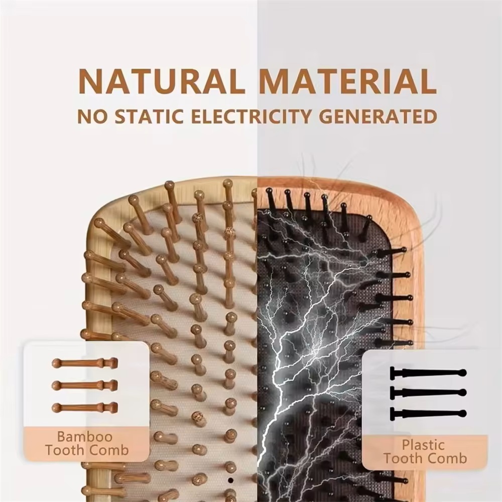 1pc Eco Bamboo Hair Brush Natu - Bamboo Hair Brush recension och pris