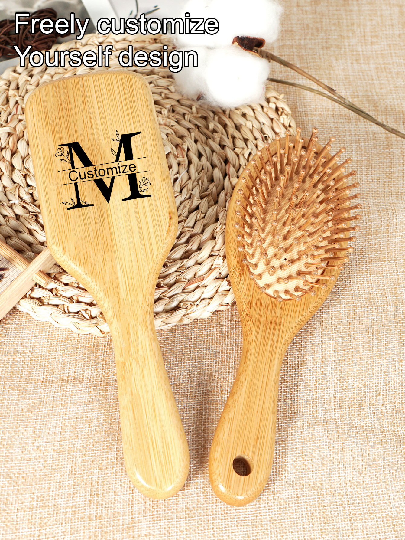 1pc Personalised Custom Bamboo - Bamboo Hair Brush recension och pris