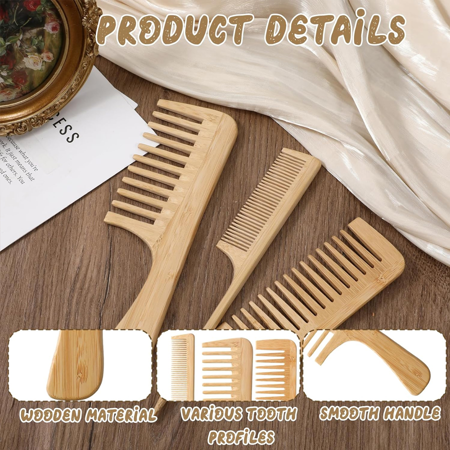 1pc/3pcs Handmade Bamboo Anti- - Bamboo Hair Brush recension och pris
