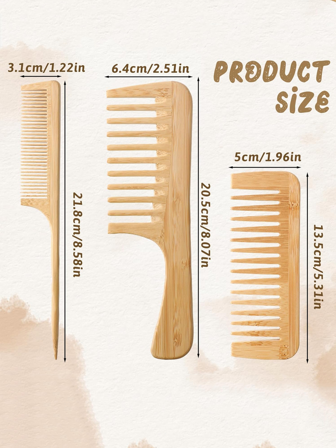 1pc/3pcs Handmade Bamboo Anti- - Bamboo Hair Brush recension och pris