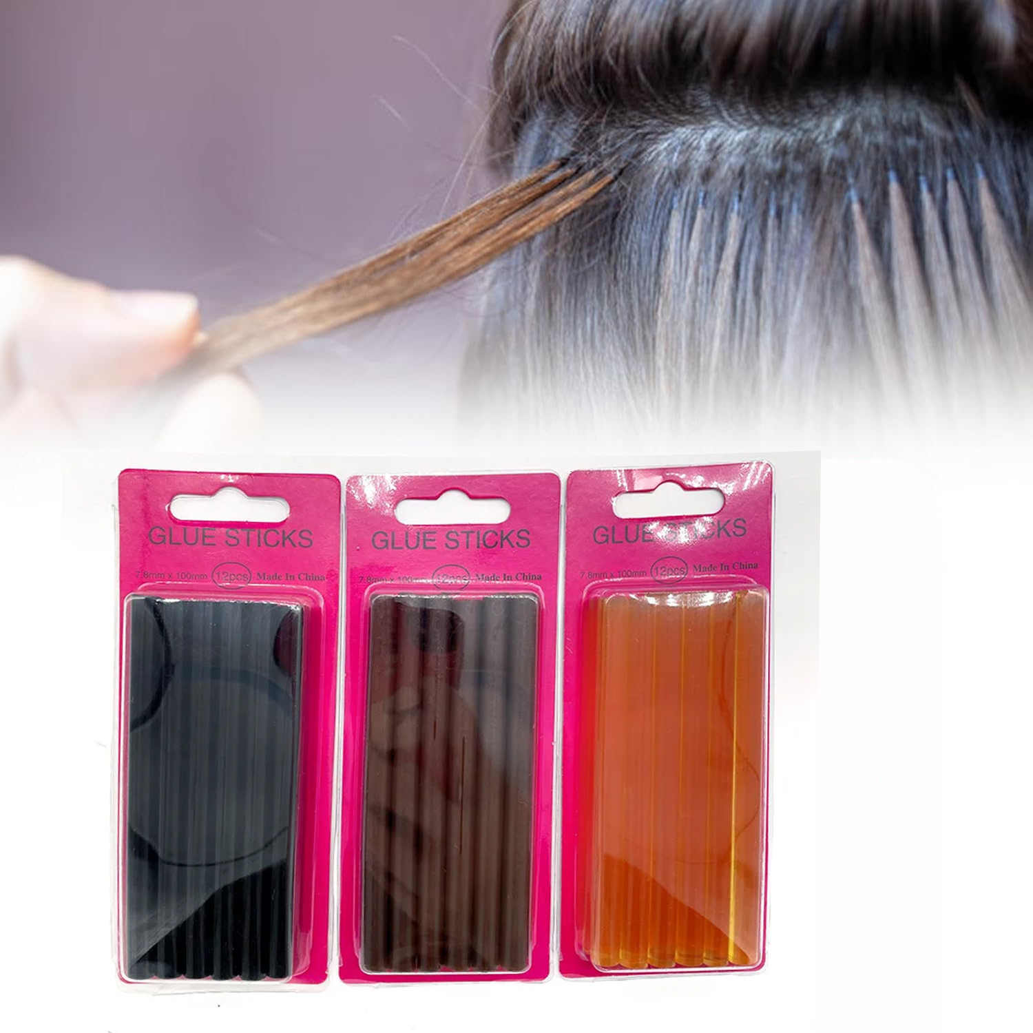 12pcs/lot 0.7*10 cm Hot Melt G - Glue Gun Hair recension och pris