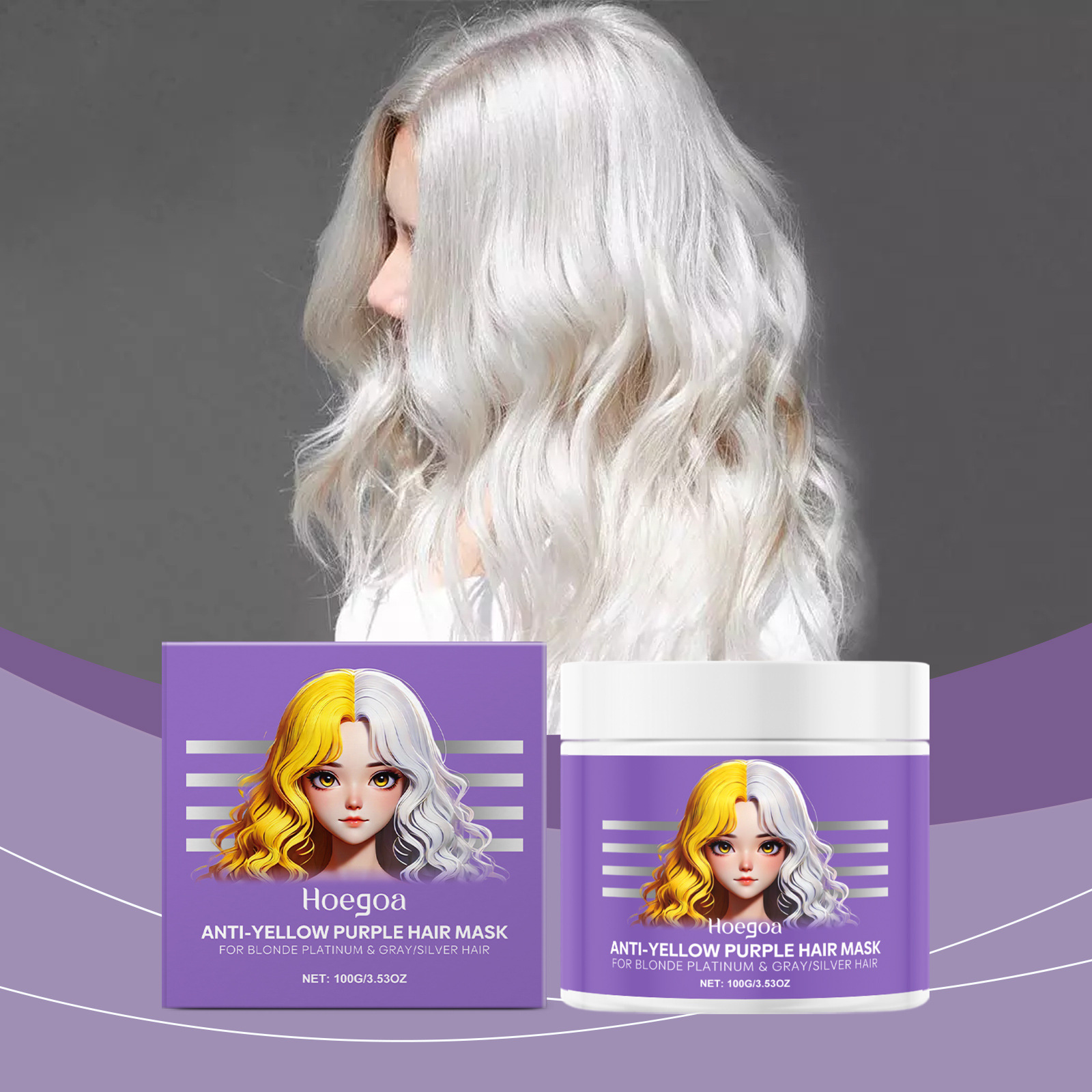 Purple Hair Mask Cover Gray Ha - Deep Conditioner Mask recension och pris