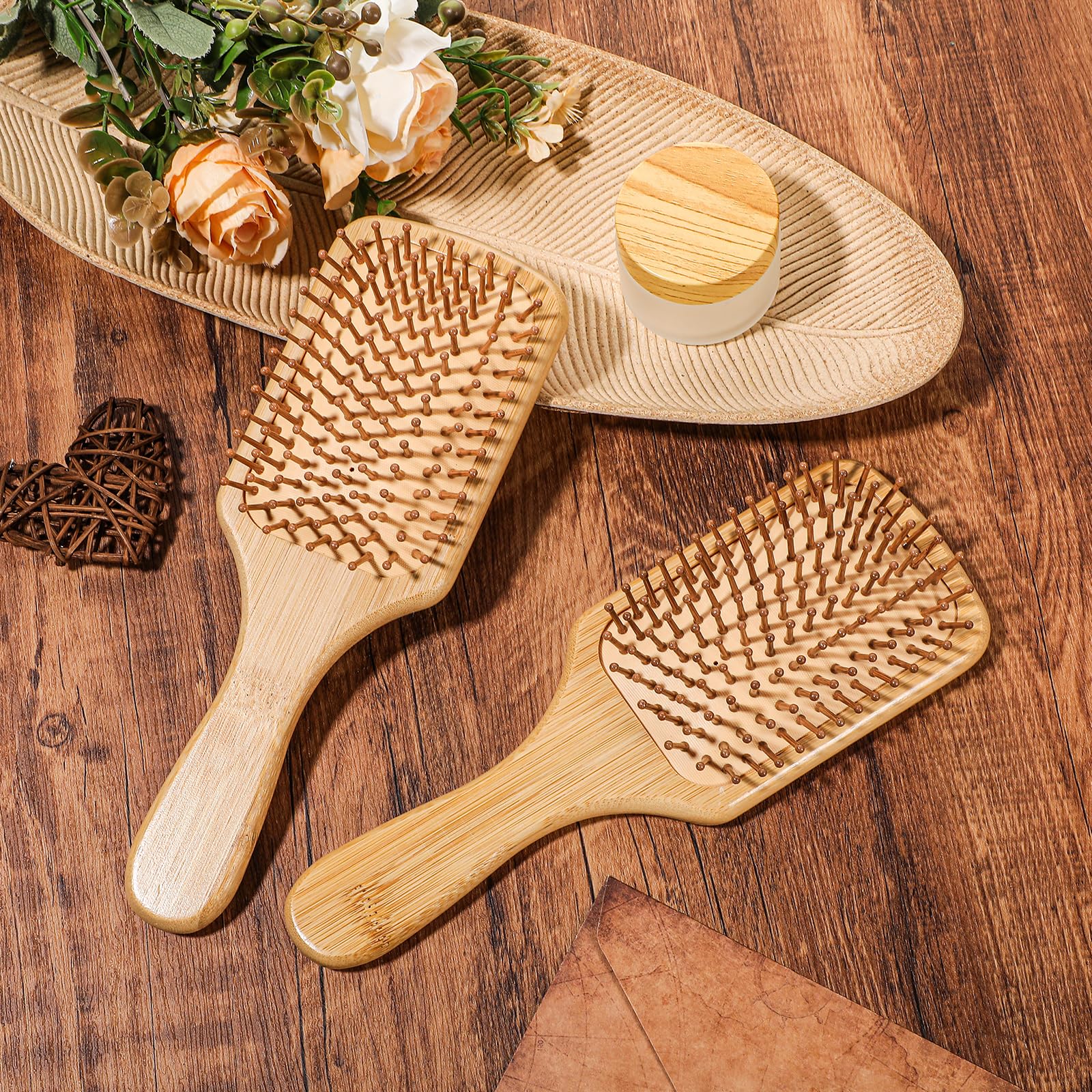 10pcs Bamboo Hairbrush Natural - Bamboo Hair Brush recension och pris