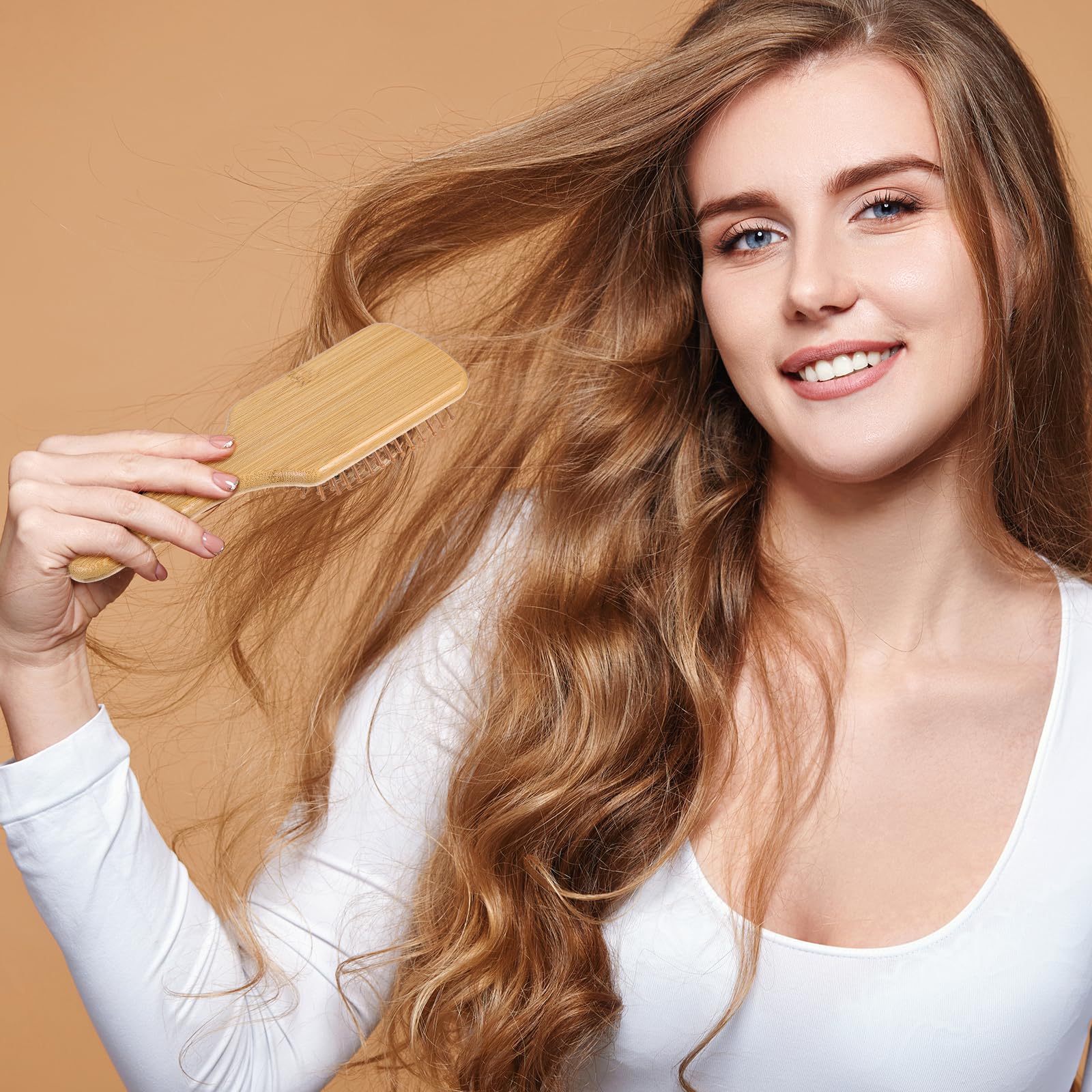 10pcs Bamboo Hairbrush Natural - Bamboo Hair Brush recension och pris