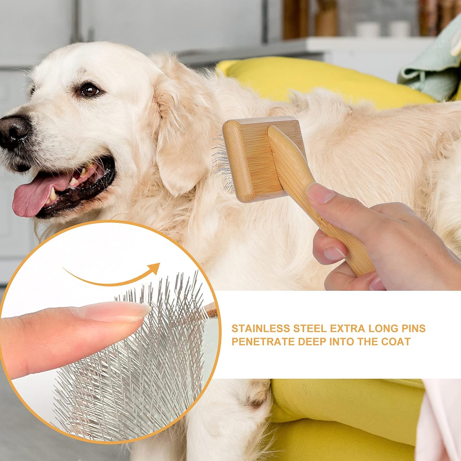 Pet Slicker Brush, Bamboo Hand - Bamboo Hair Brush recension och pris