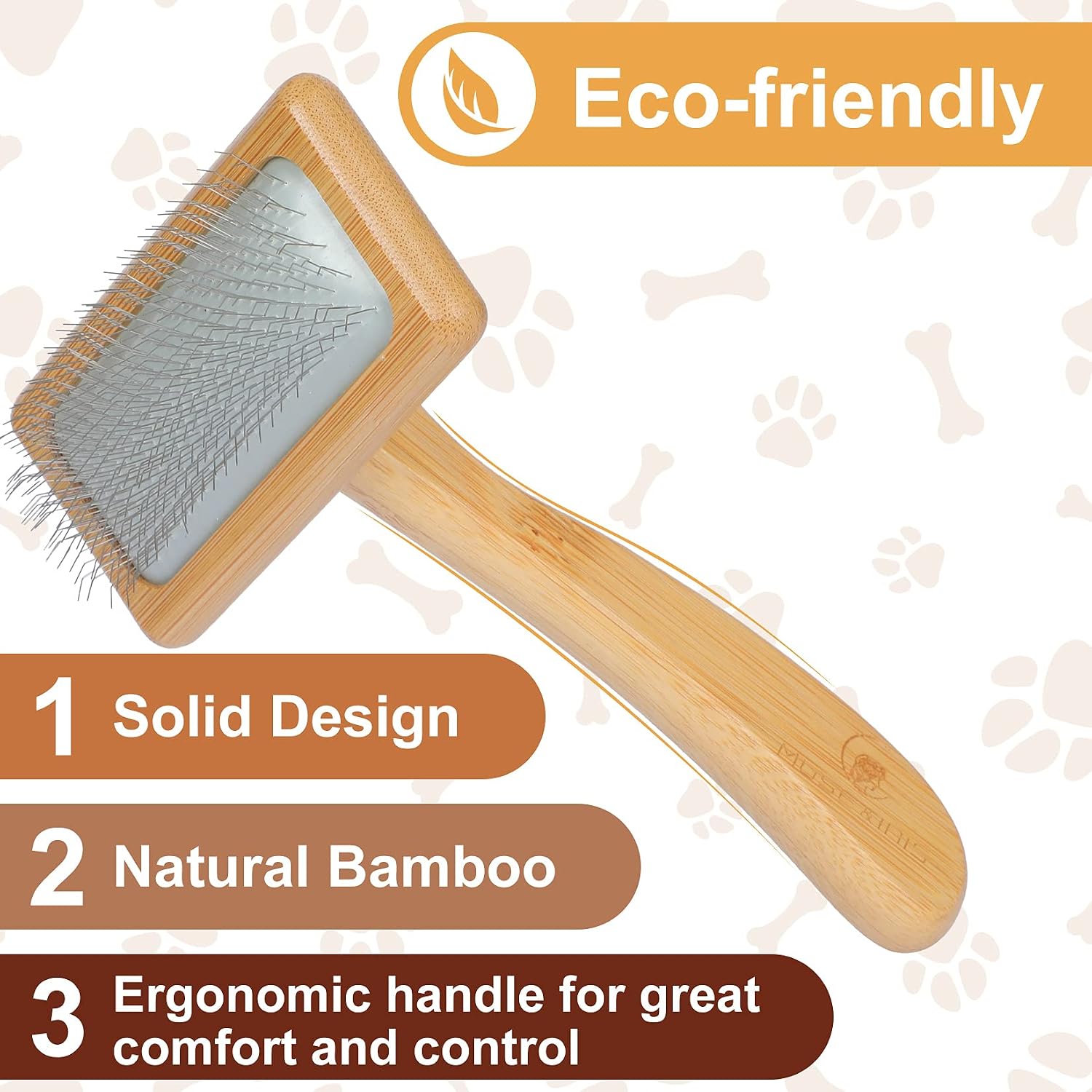 Pet Slicker Brush, Bamboo Hand - Bamboo Hair Brush recension och pris